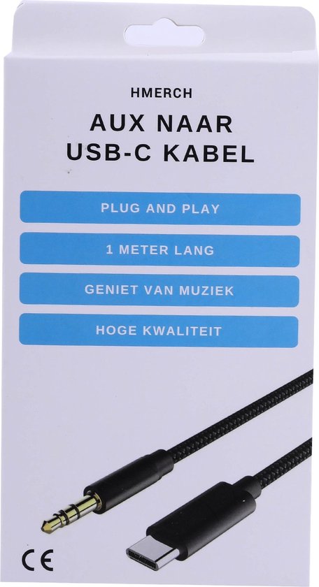AUX kabel naar USB C - USB C naar AUX - Jack naar USB C