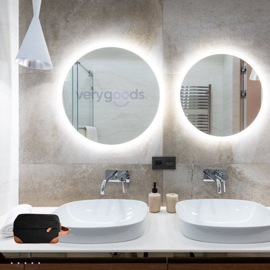 Luxe Toilettas Heren - Toilettas Met Haak - Toilettassen - Toiletzak Mannen - Grijs