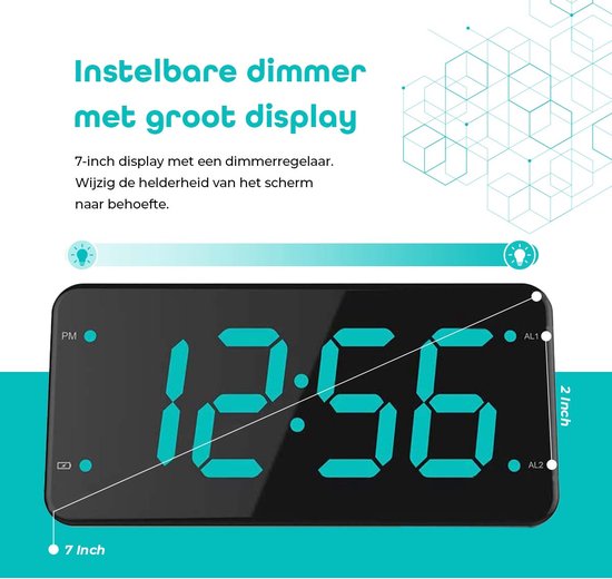Wekkerradio met Trilkussen voor Slechthorenden / Doven / Diepe slapers - Wekker